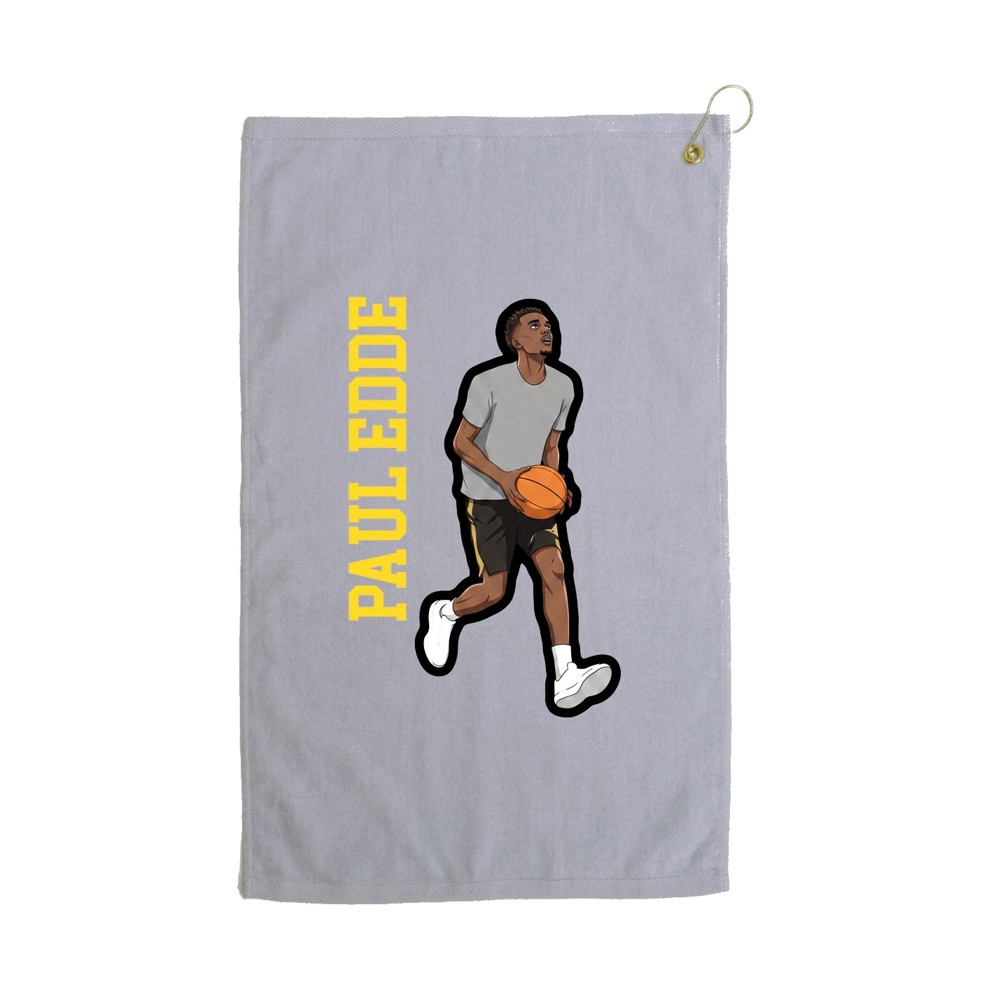 Golf Towel — Name Vertical in Grey