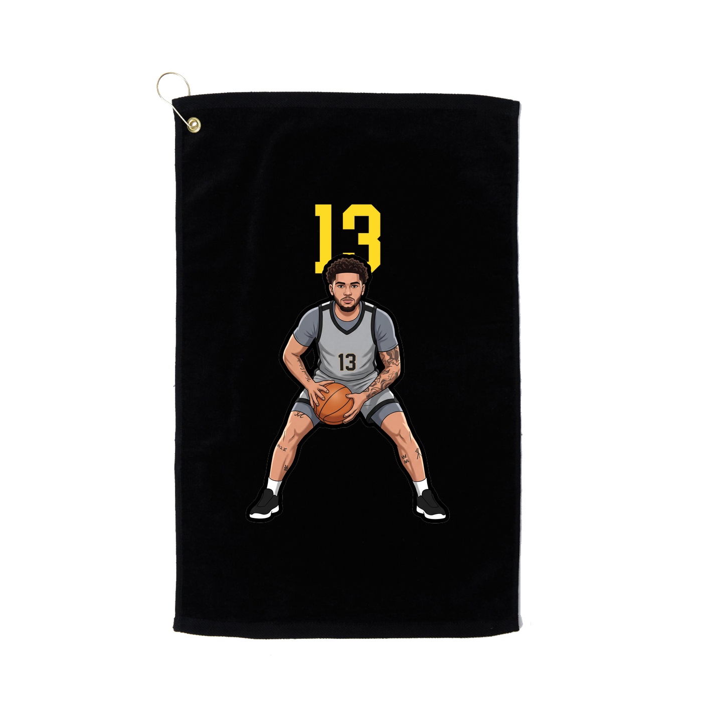 Golf Towel — Number Top in Black