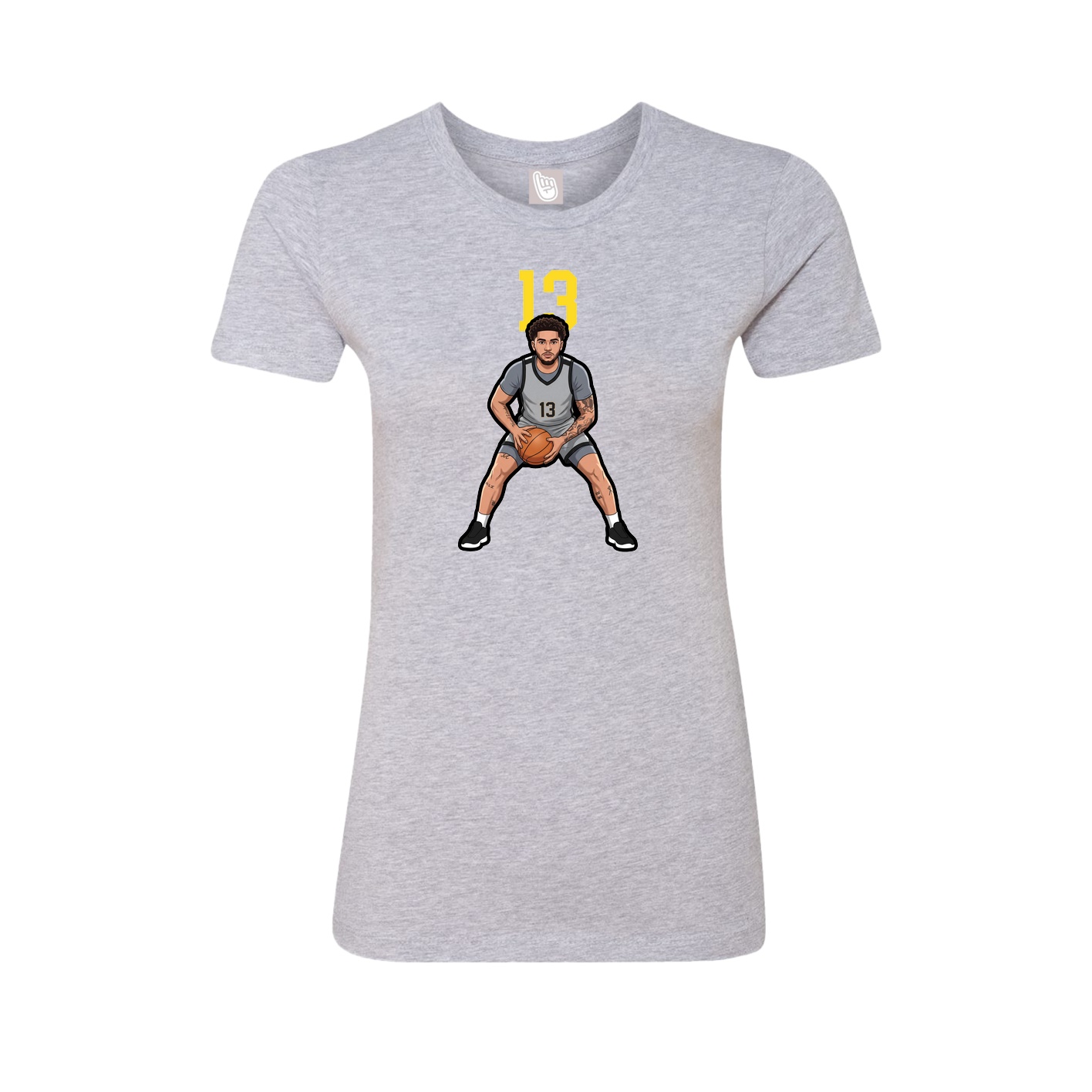 Fitted Women's Tee — Number Top in Grey