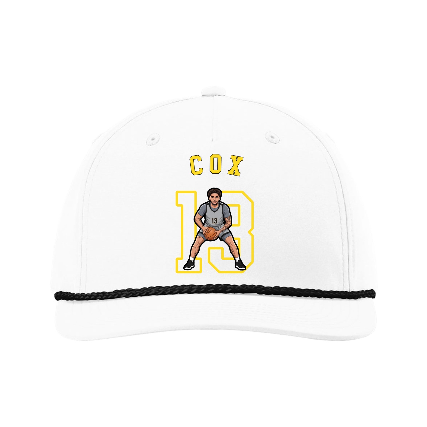 Five-Panel Classic Rope Cap — Shirsey Arch in White