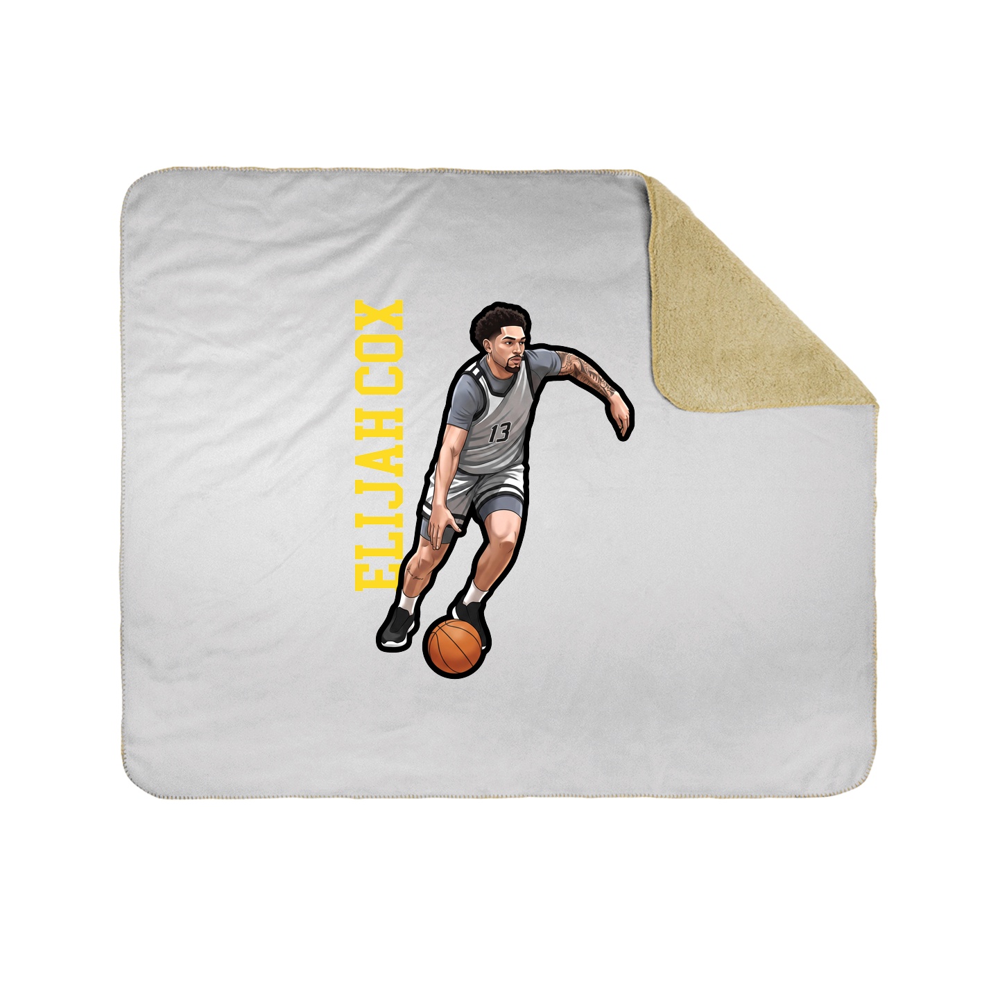 Throw Blanket — Name Vertical in White