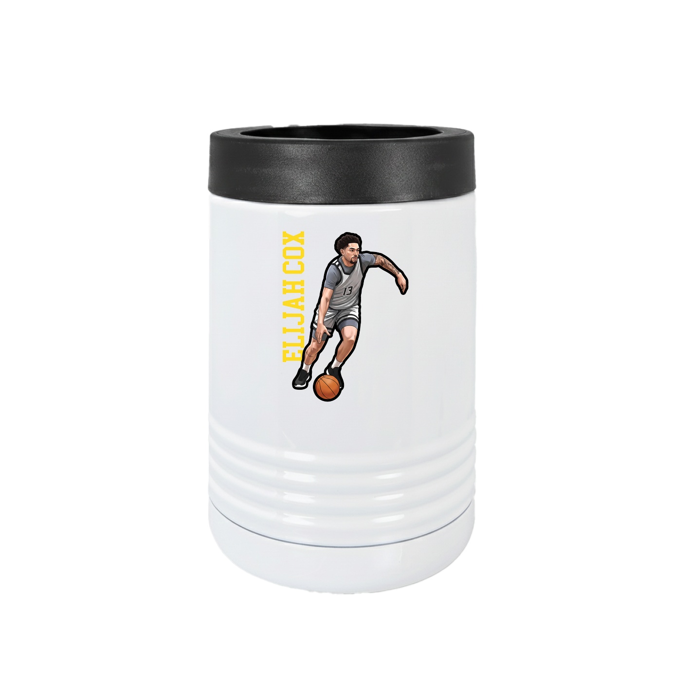 Beverage Holder — Name Vertical in White