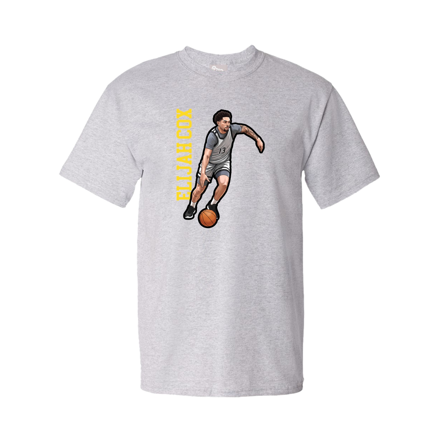Tee — Name Vertical in Grey