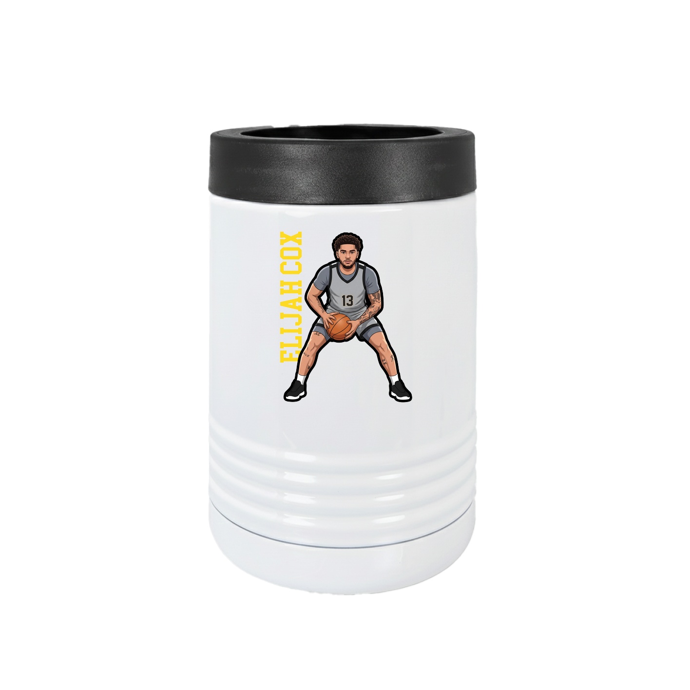 Beverage Holder — Name Vertical in White