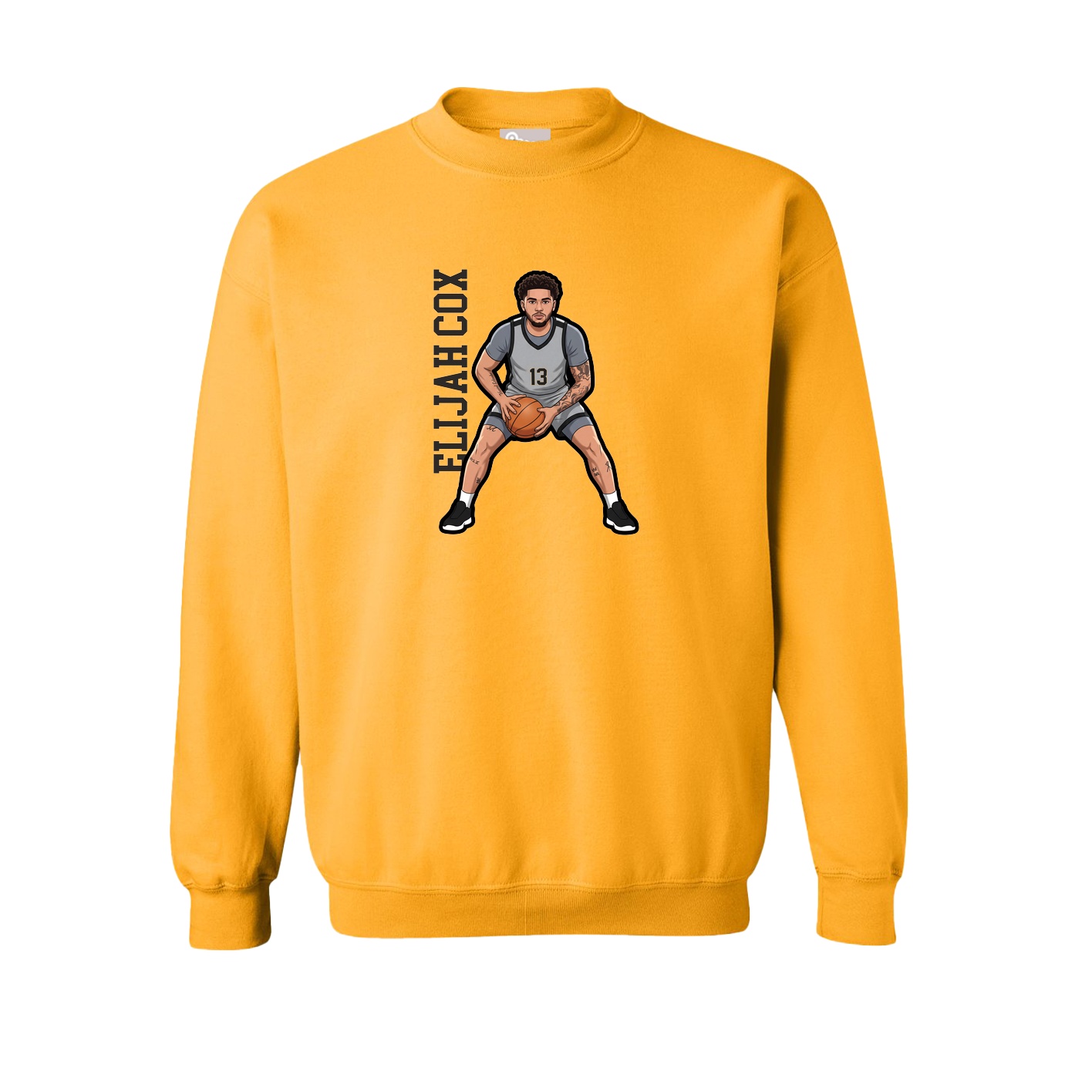 Fleece Crew — Name Vertical in Gold