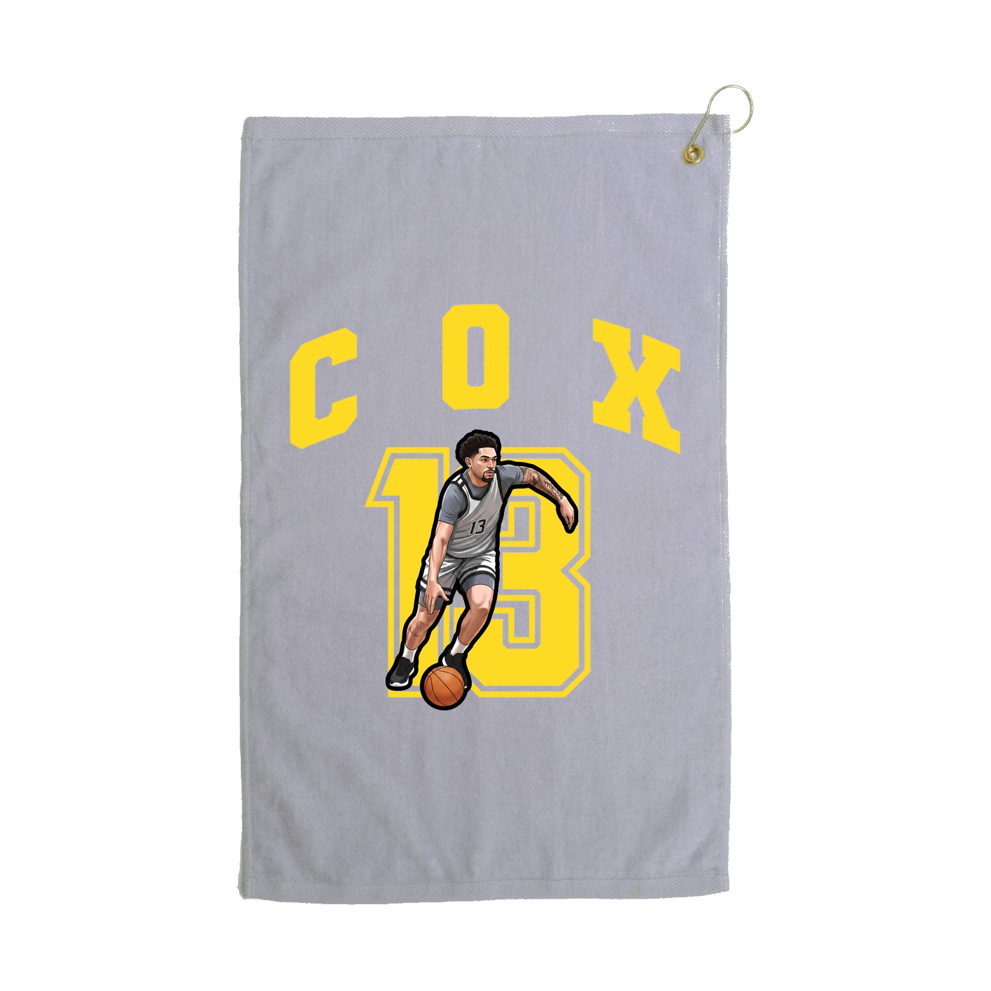 Golf Towel — Number in Grey