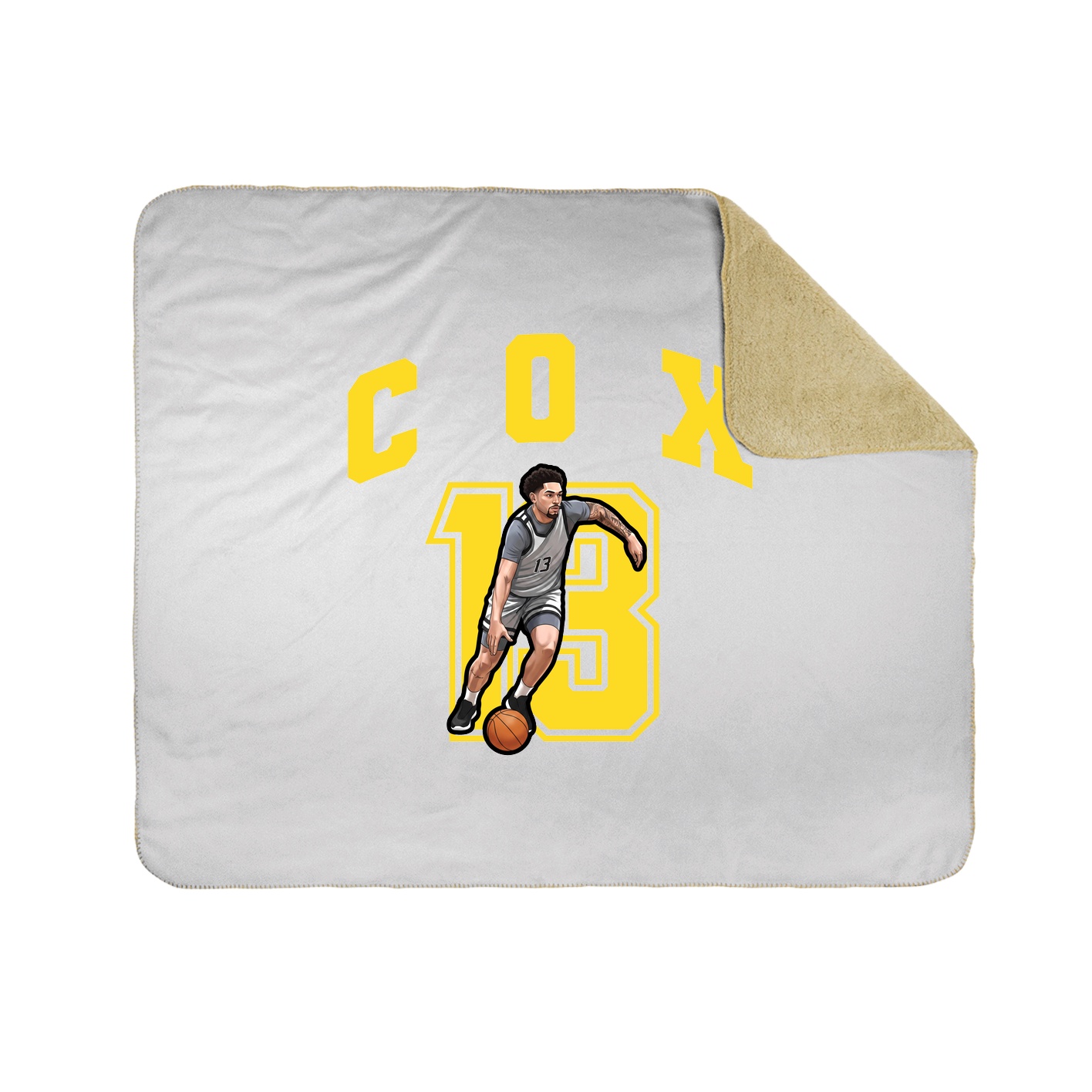 Throw Blanket — Number in White