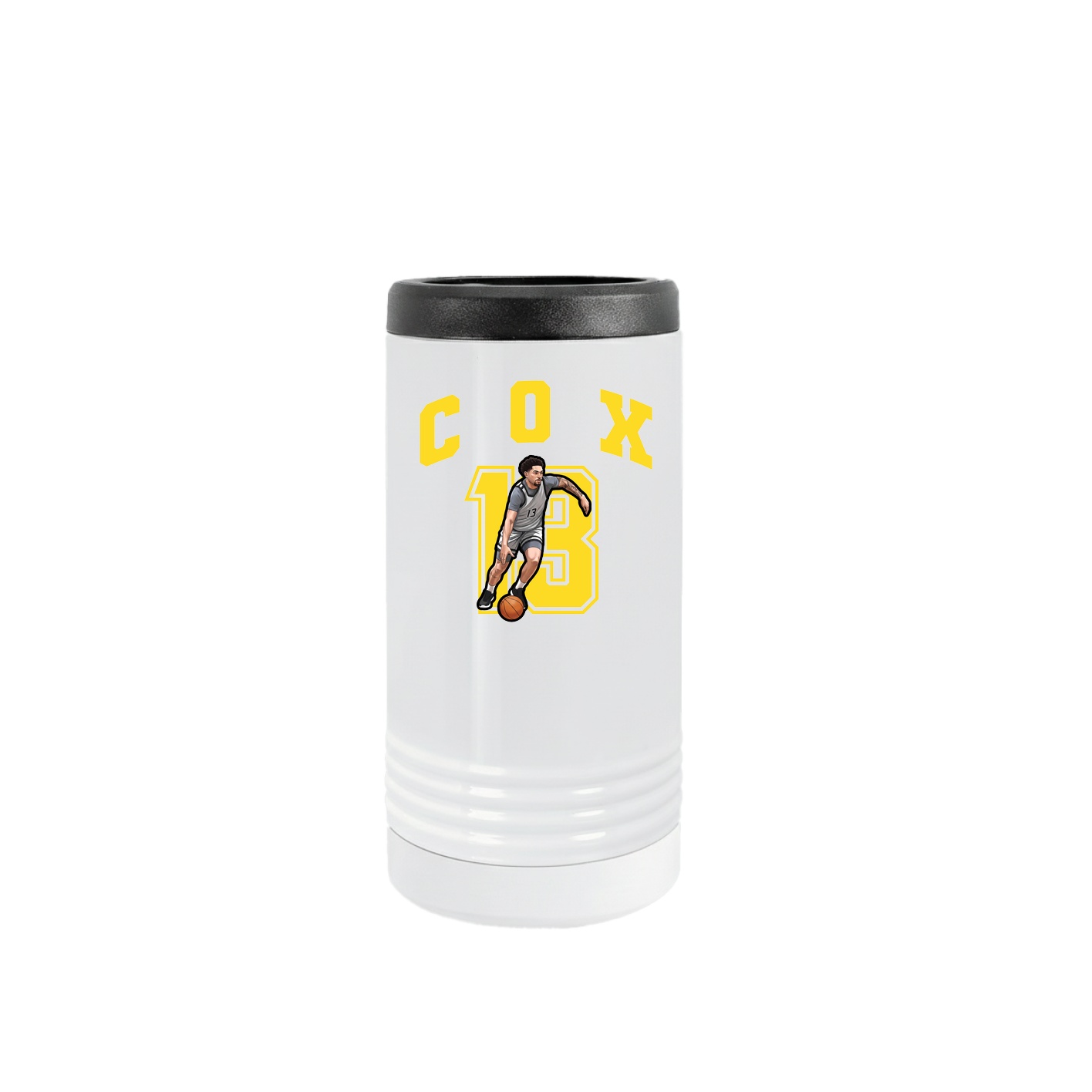 Slim Beverage Holder — Number in White