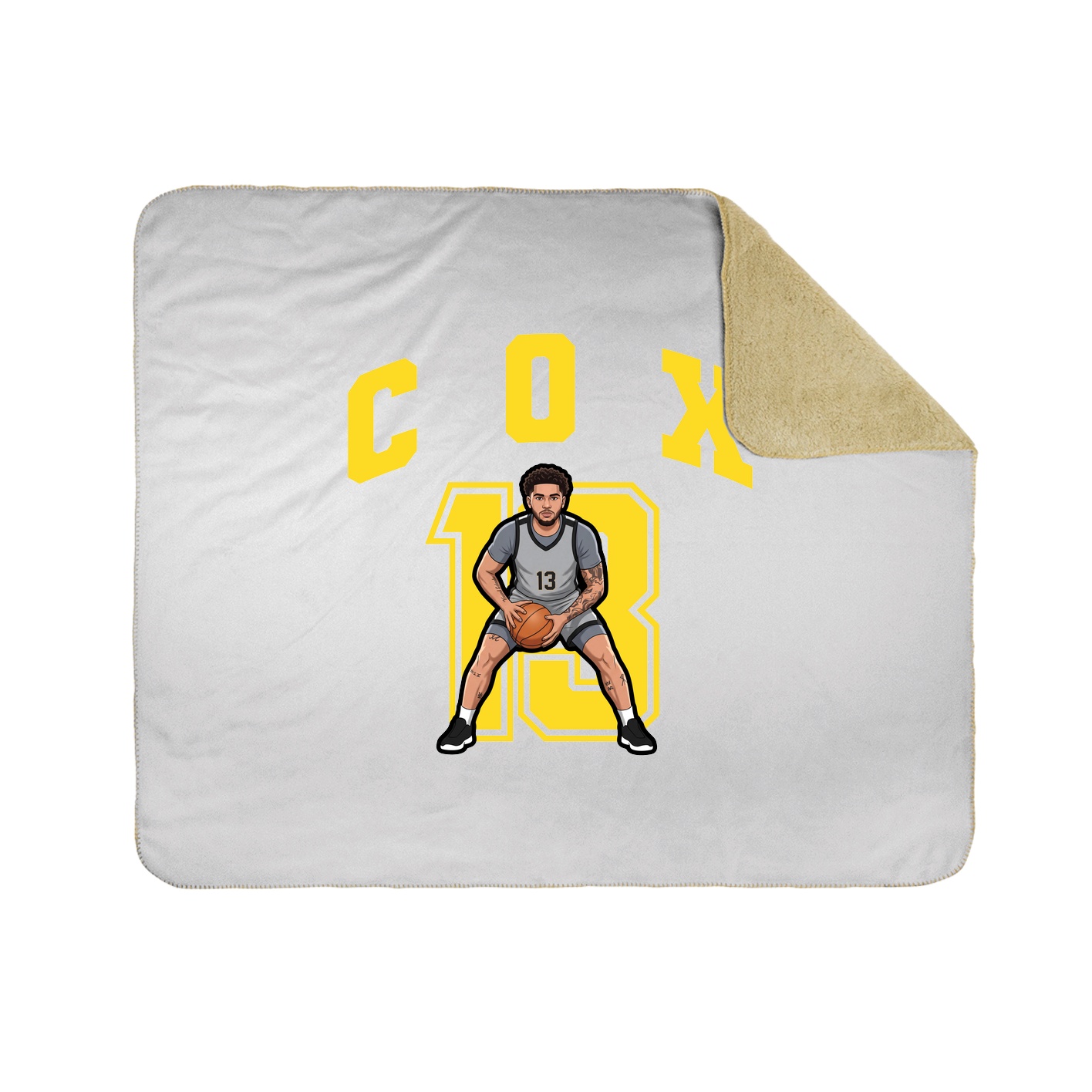 Throw Blanket — Number in White