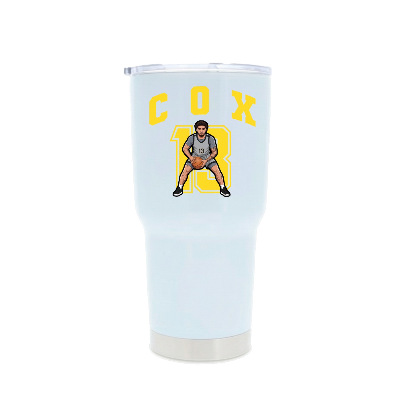 30oz Stainless Steel Tumbler — Number in White