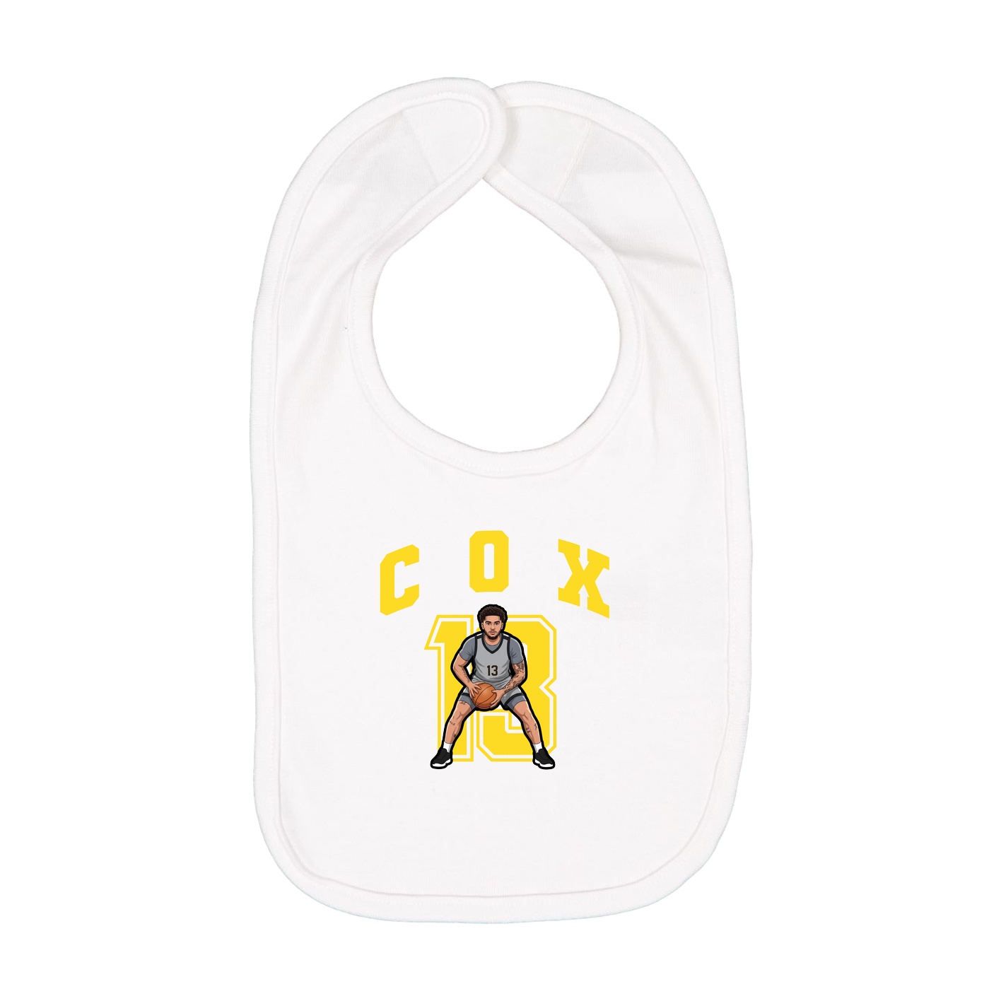 Infant Bib — Number in White