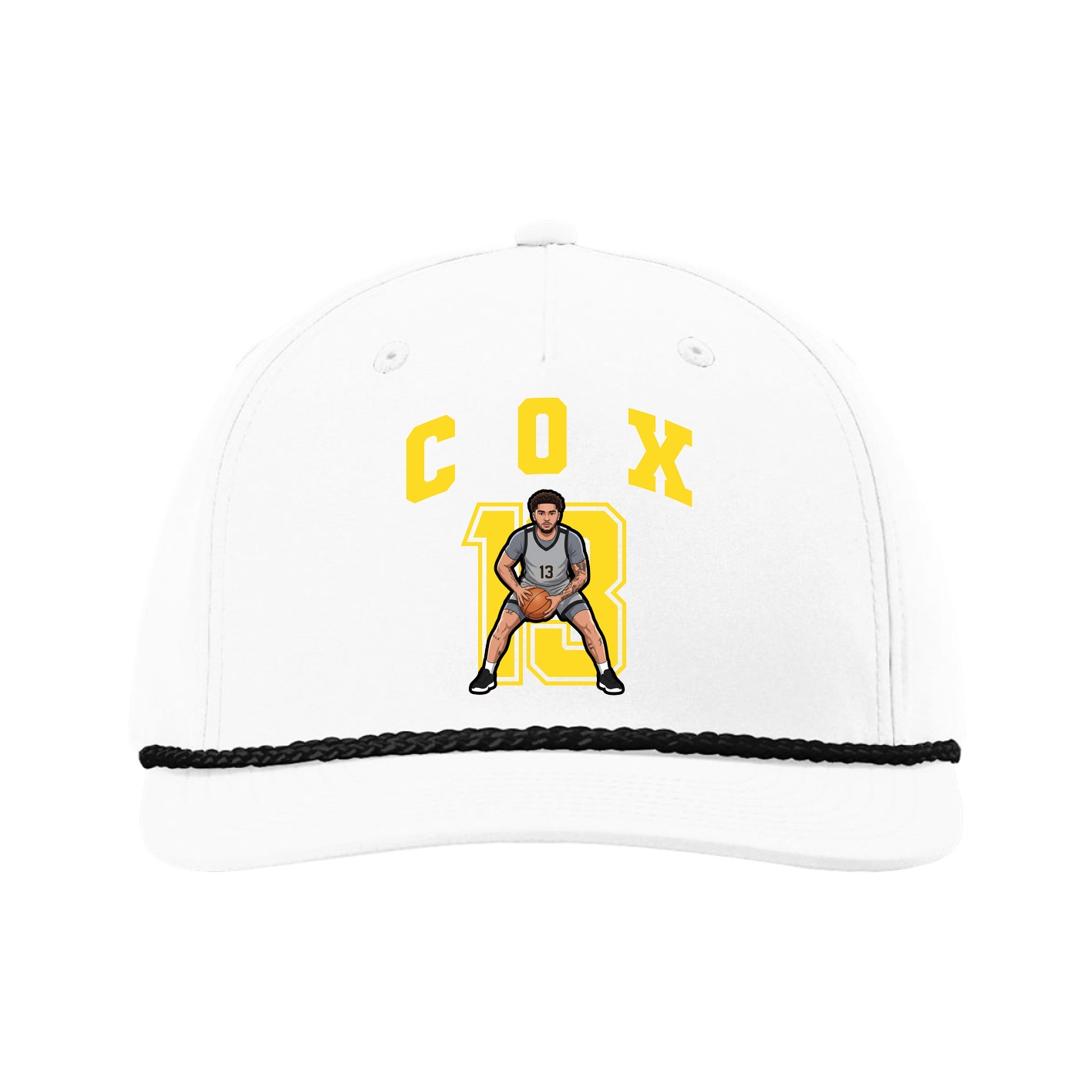 Five-Panel Classic Rope Cap — Number in White