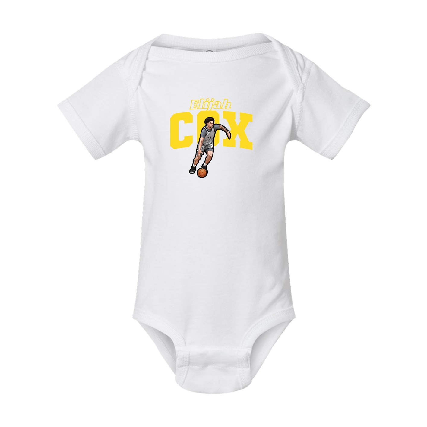 Baby Onesie — Name Arch in White