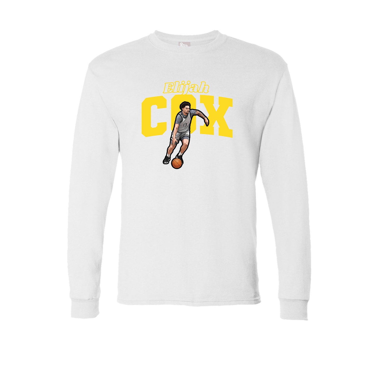 Long Sleeve Tee — Name Arch in White