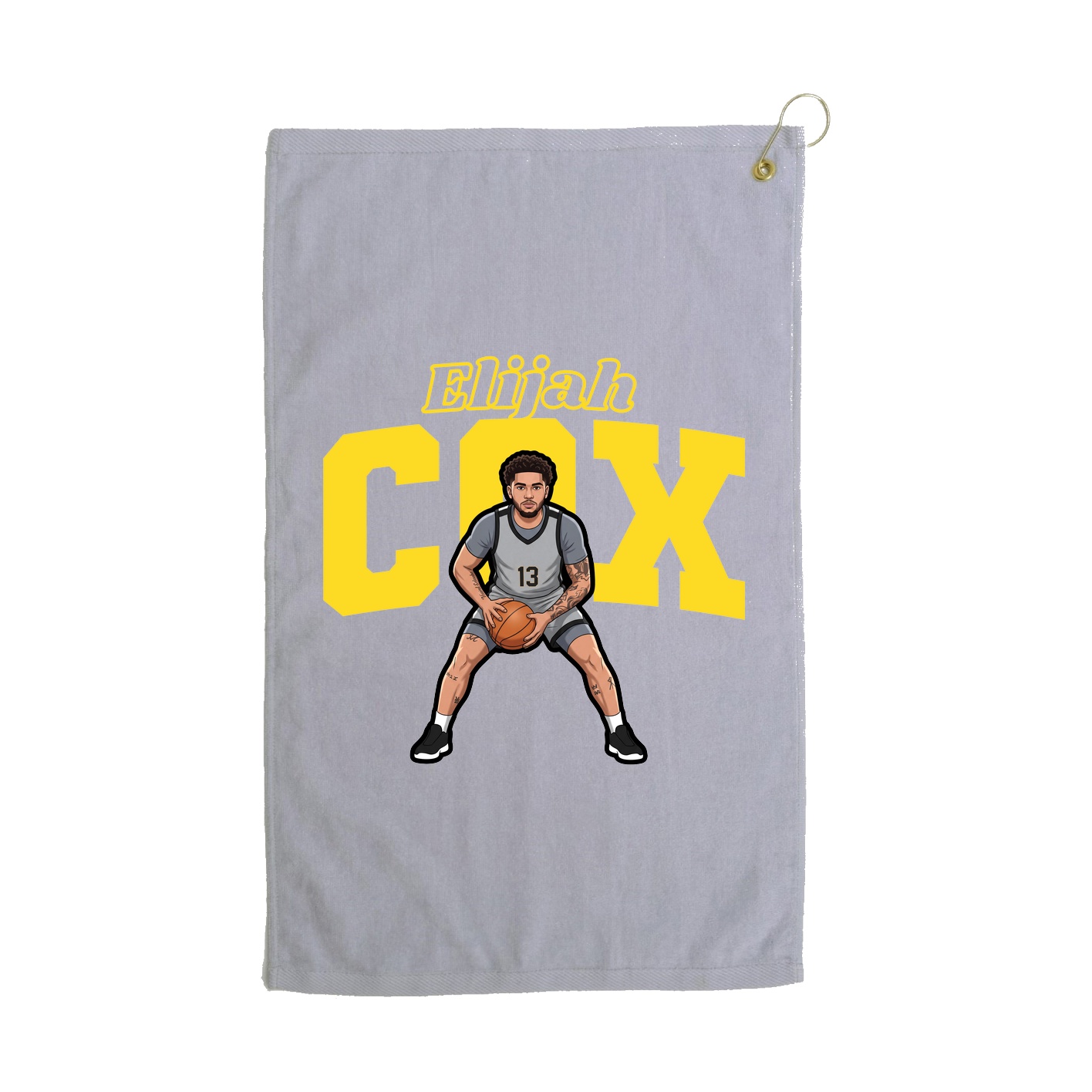Golf Towel — Name Arch in Grey