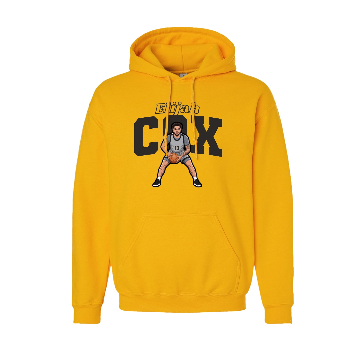 Youth Hoodie — Name Arch in Gold