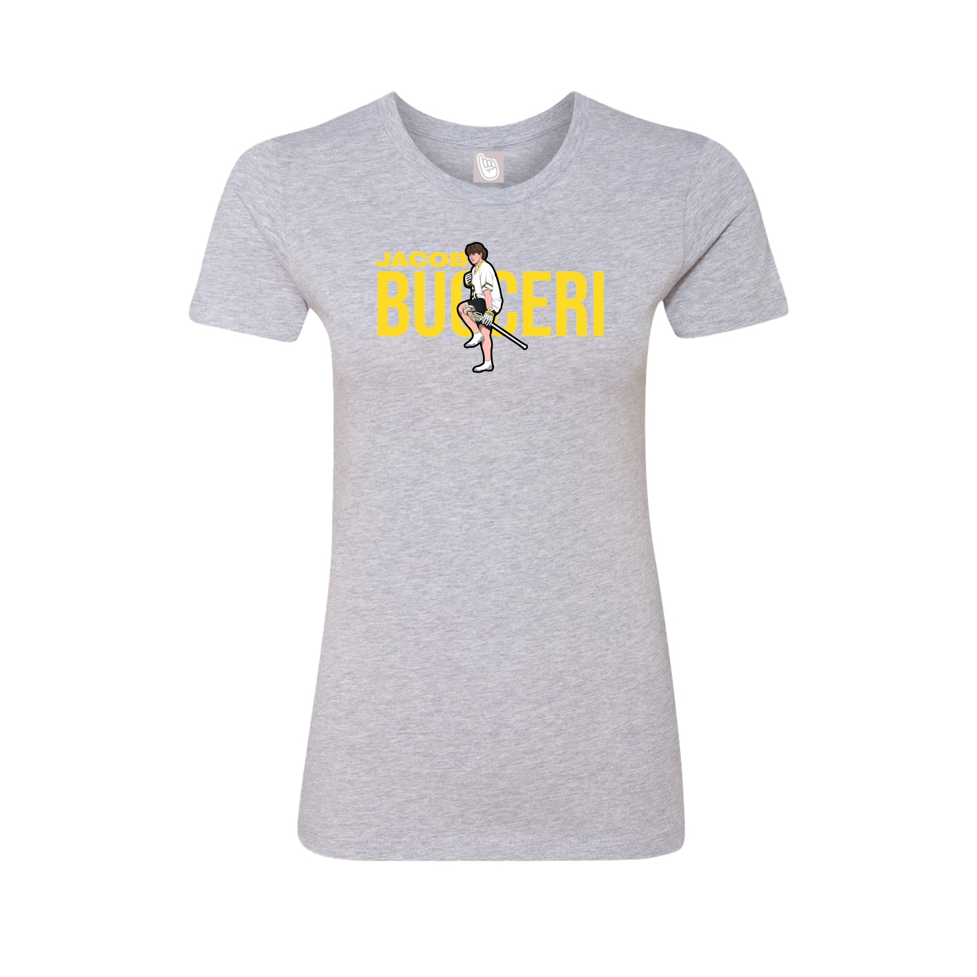Fitted Women's Tee — Player Name in Grey