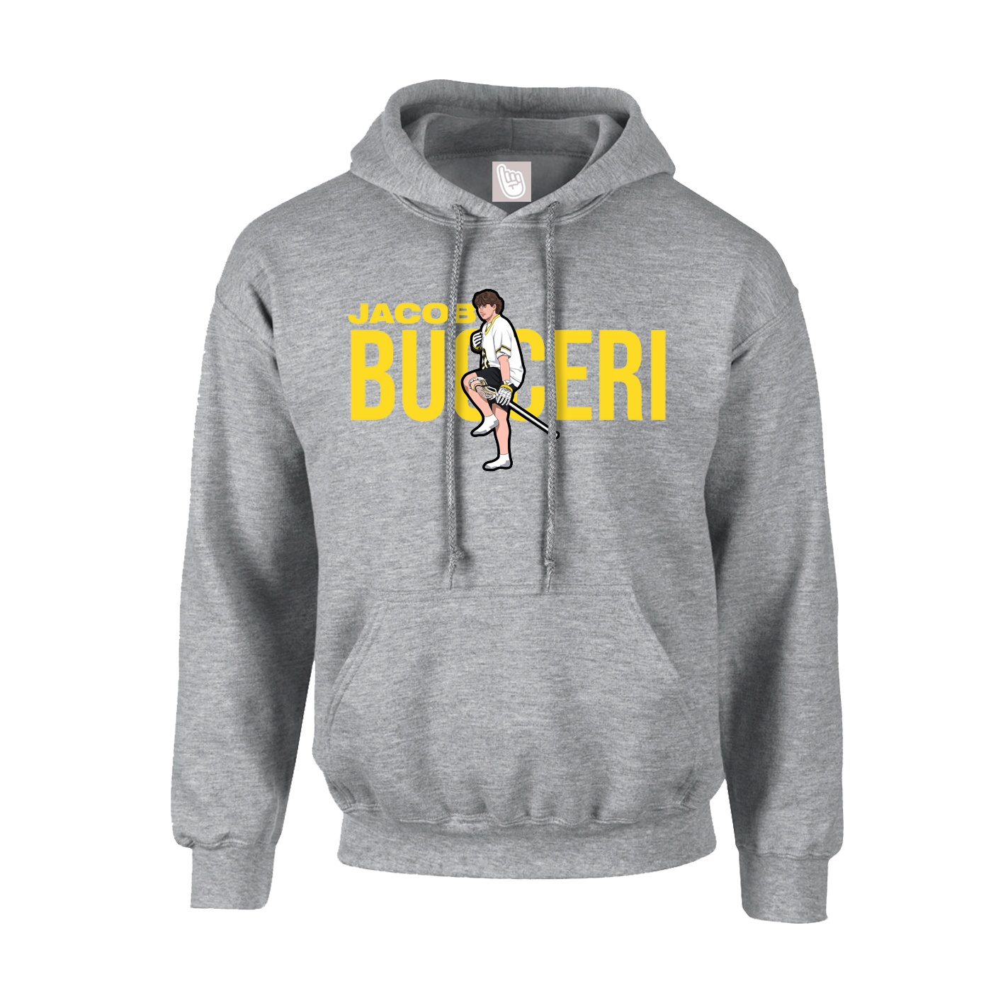Youth Hoodie — Player Name in Grey