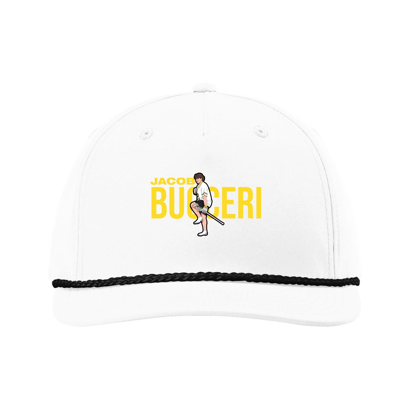 Five-Panel Classic Rope Cap — Player Name in White