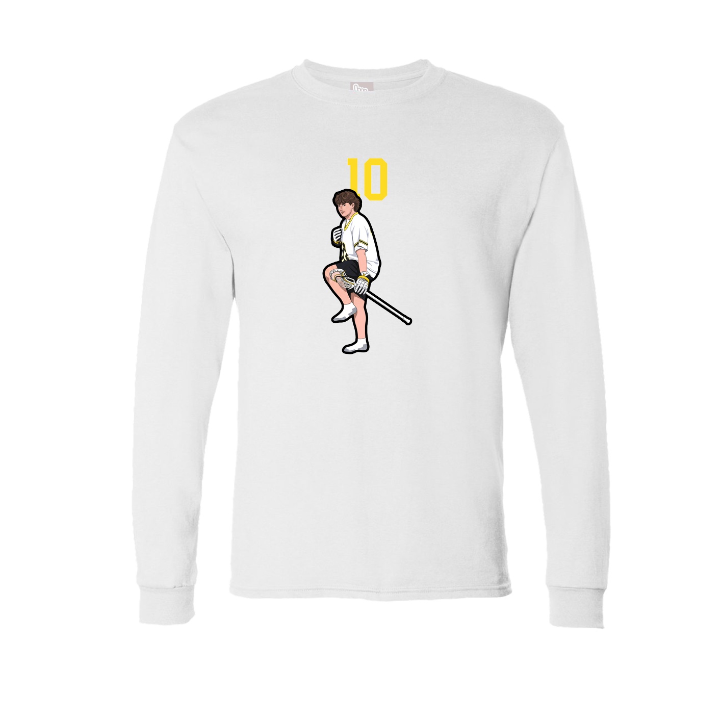 Long Sleeve Tee — Number Top in White