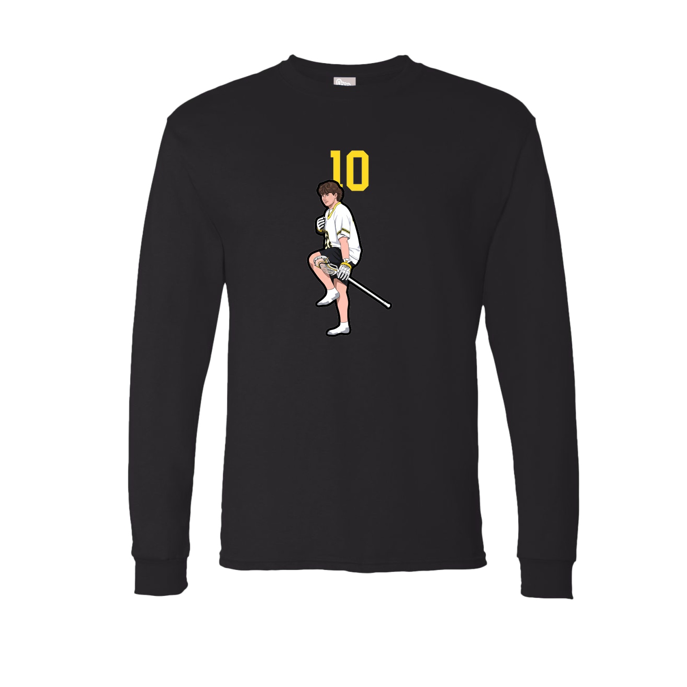 Long Sleeve Tee — Number Top in Black