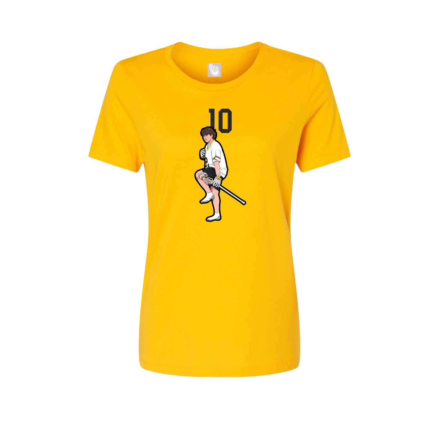 Womens Tee — Number Top in Gold