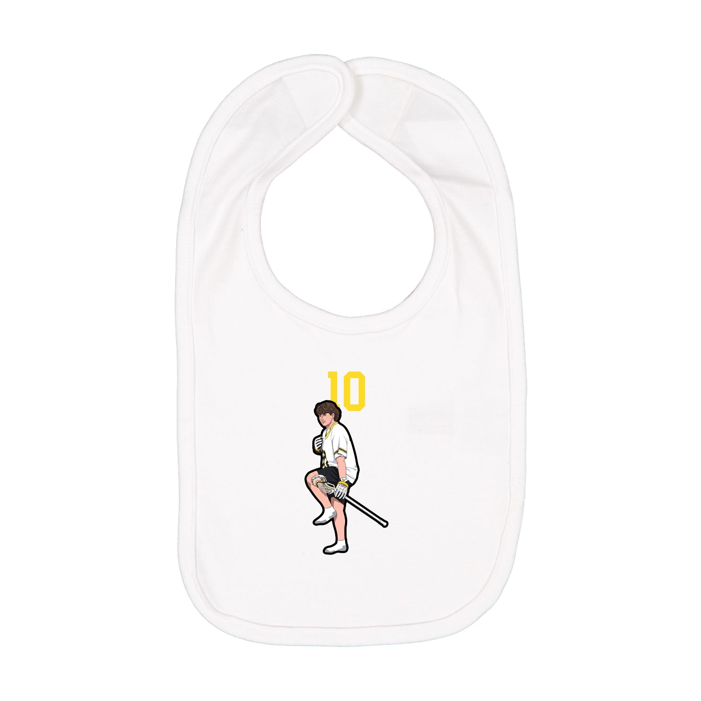 Infant Bib — Number Top in White