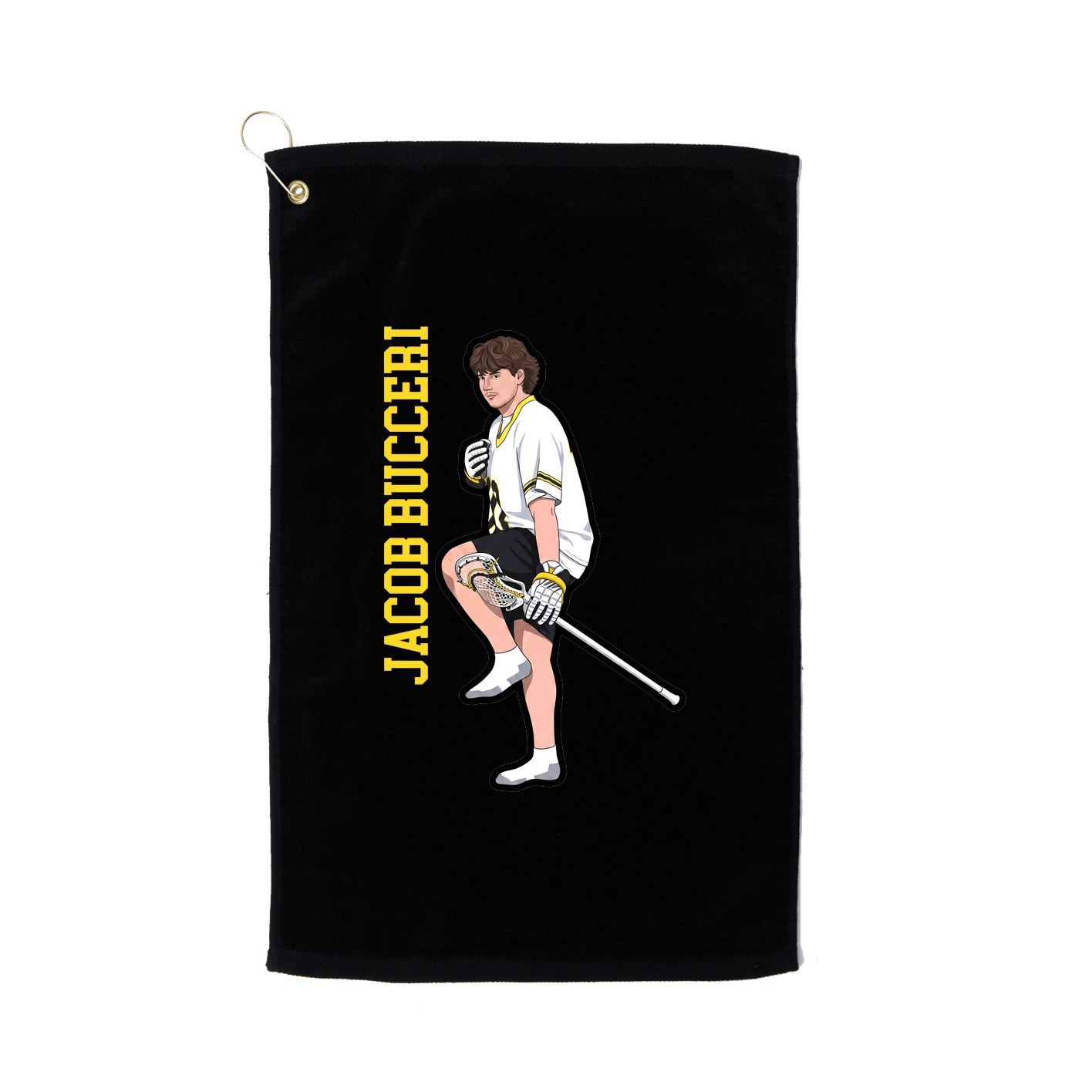 Golf Towel — Name Vertical in Black