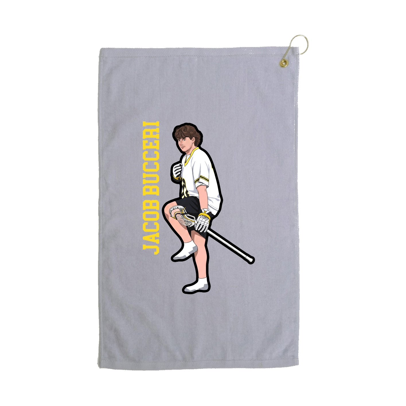 Golf Towel — Name Vertical in Grey