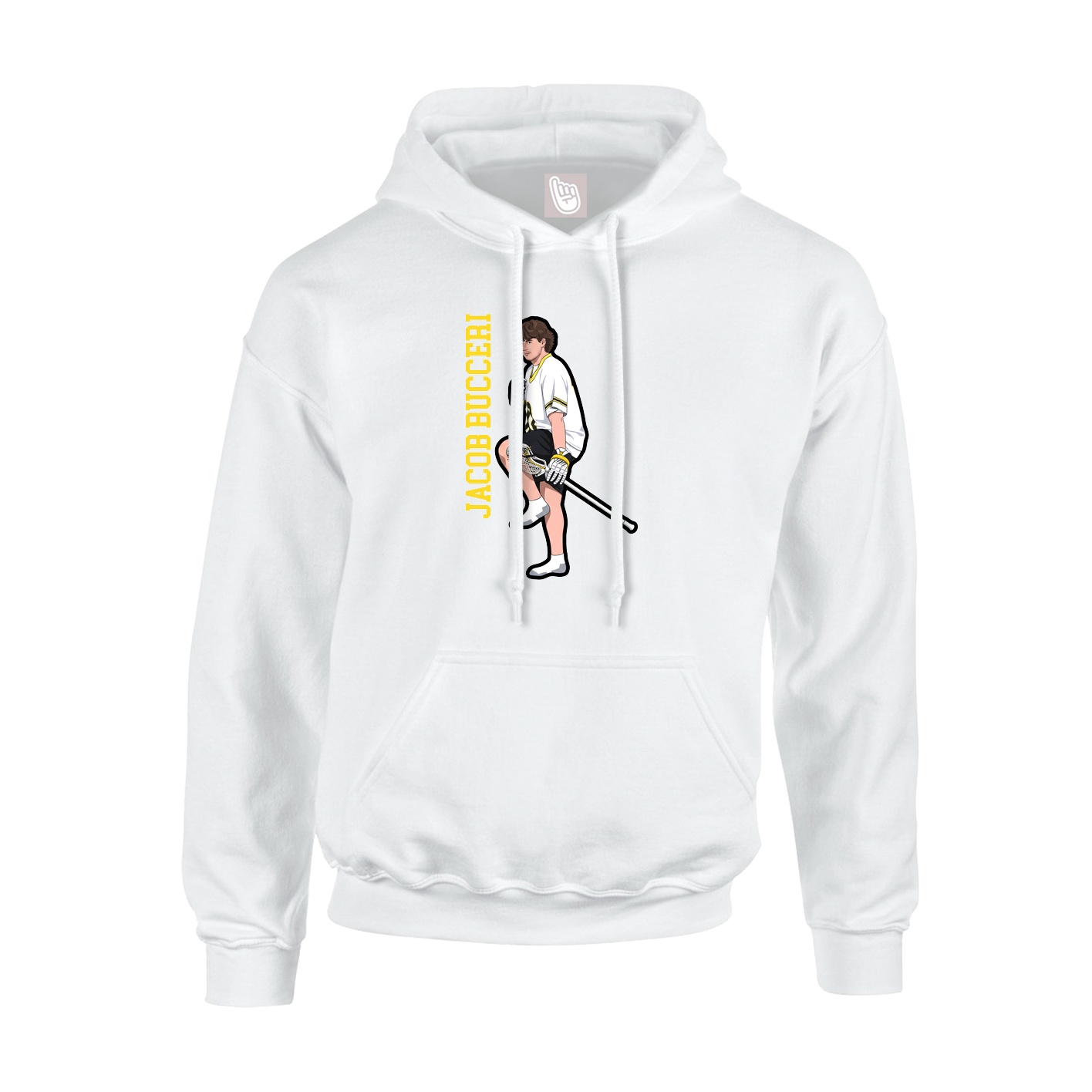 Youth Hoodie — Name Vertical in White