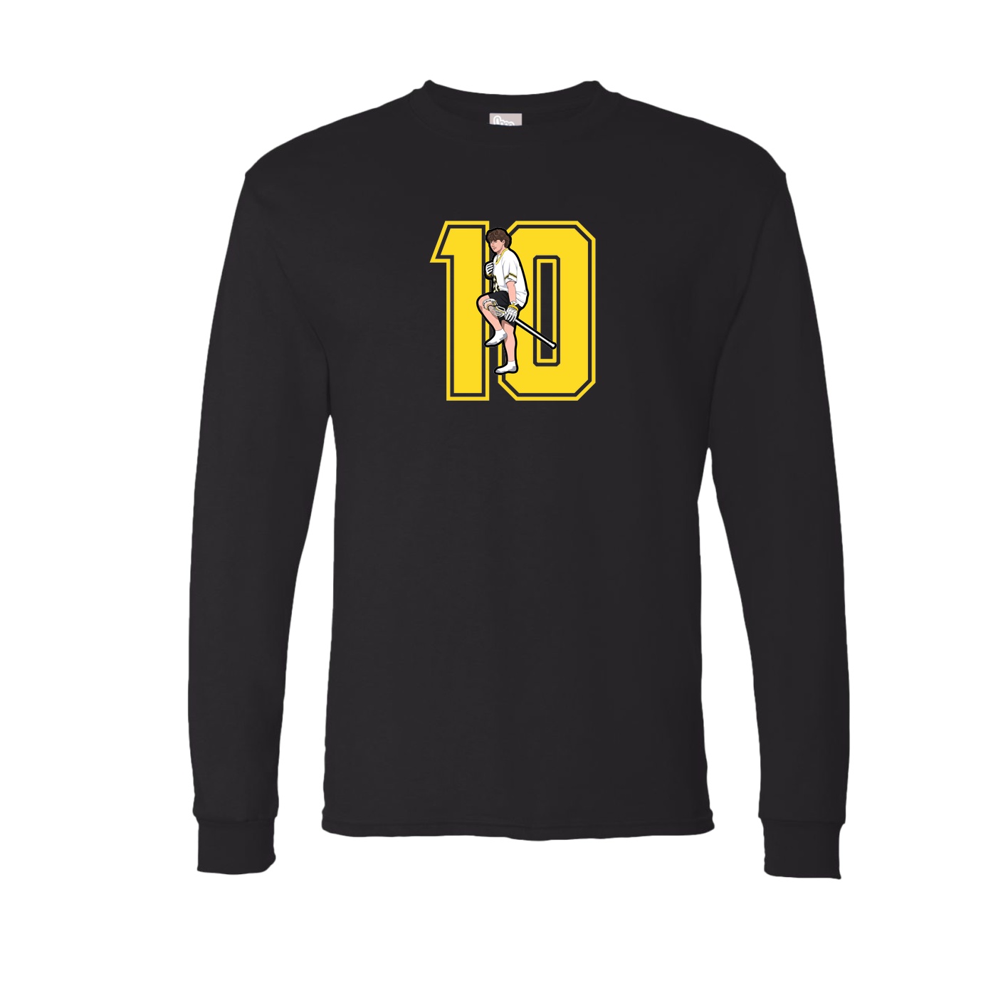 Long Sleeve Tee — Number in Black