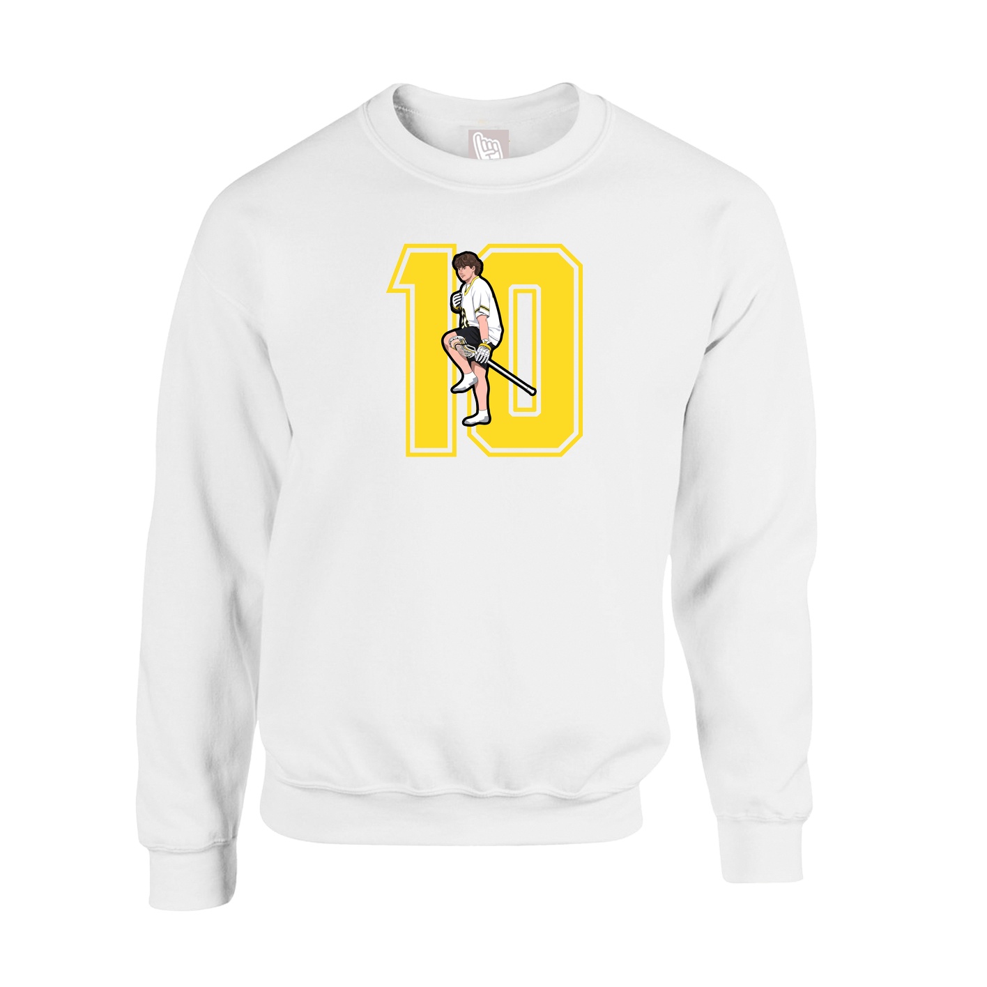 Fleece Crew — Number in White