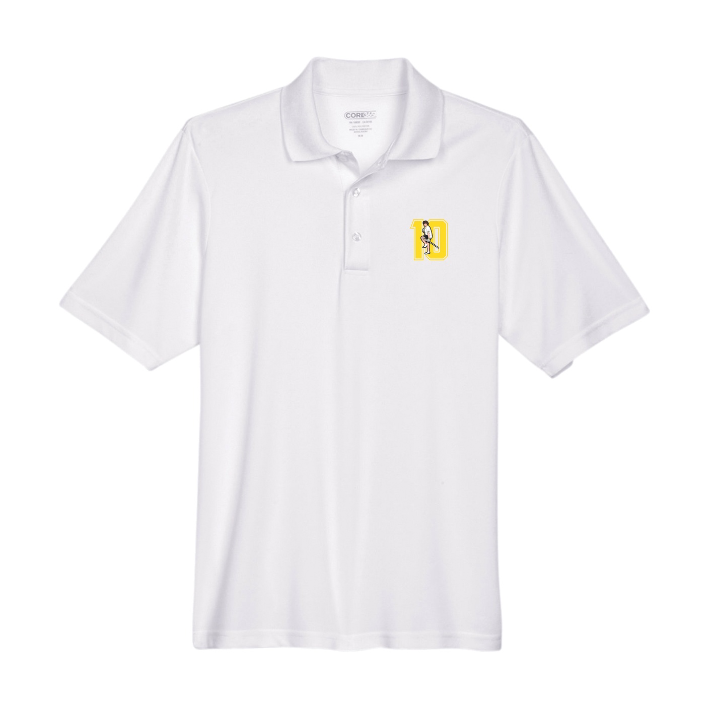 Performance Polo — Number in White