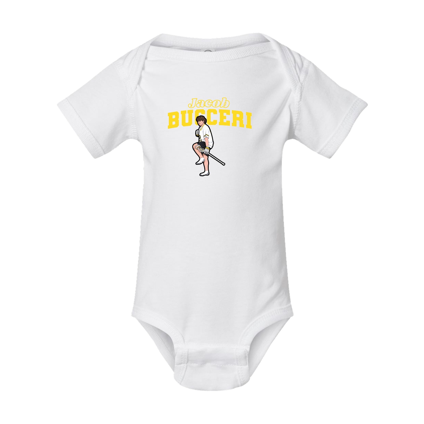 Baby Onesie — Name Arch in White