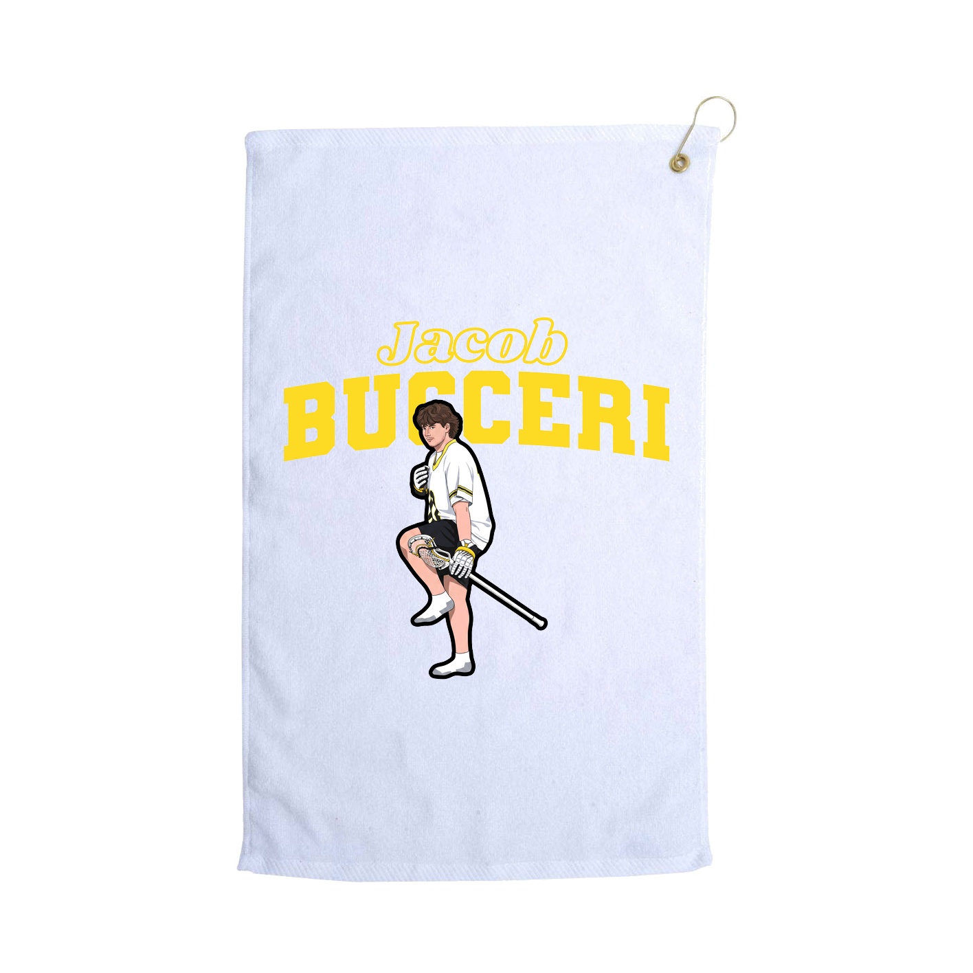 Golf Towel — Name Arch in White