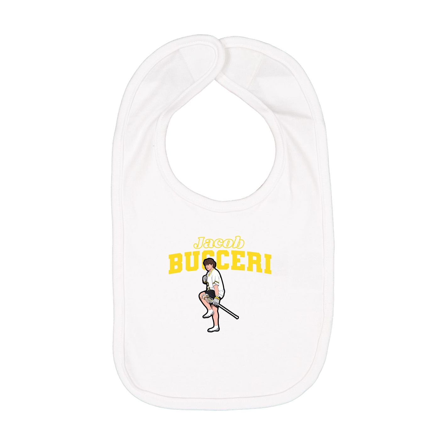 Infant Bib — Name Arch in White