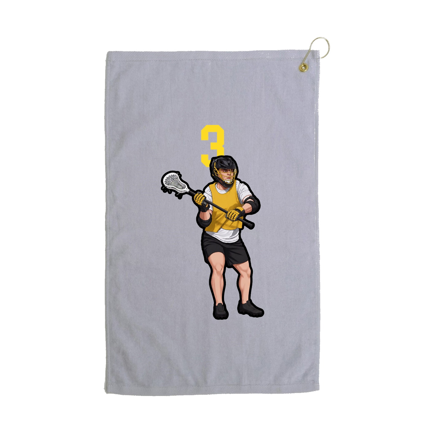 Golf Towel — Number Top in Grey