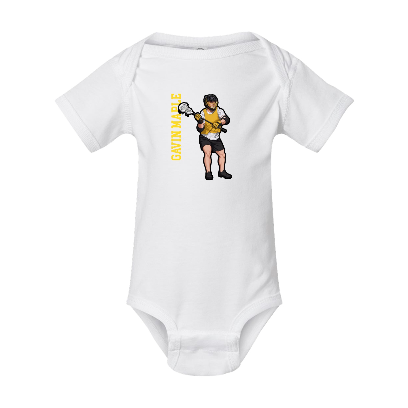 Baby Onesie — Name Vertical in White