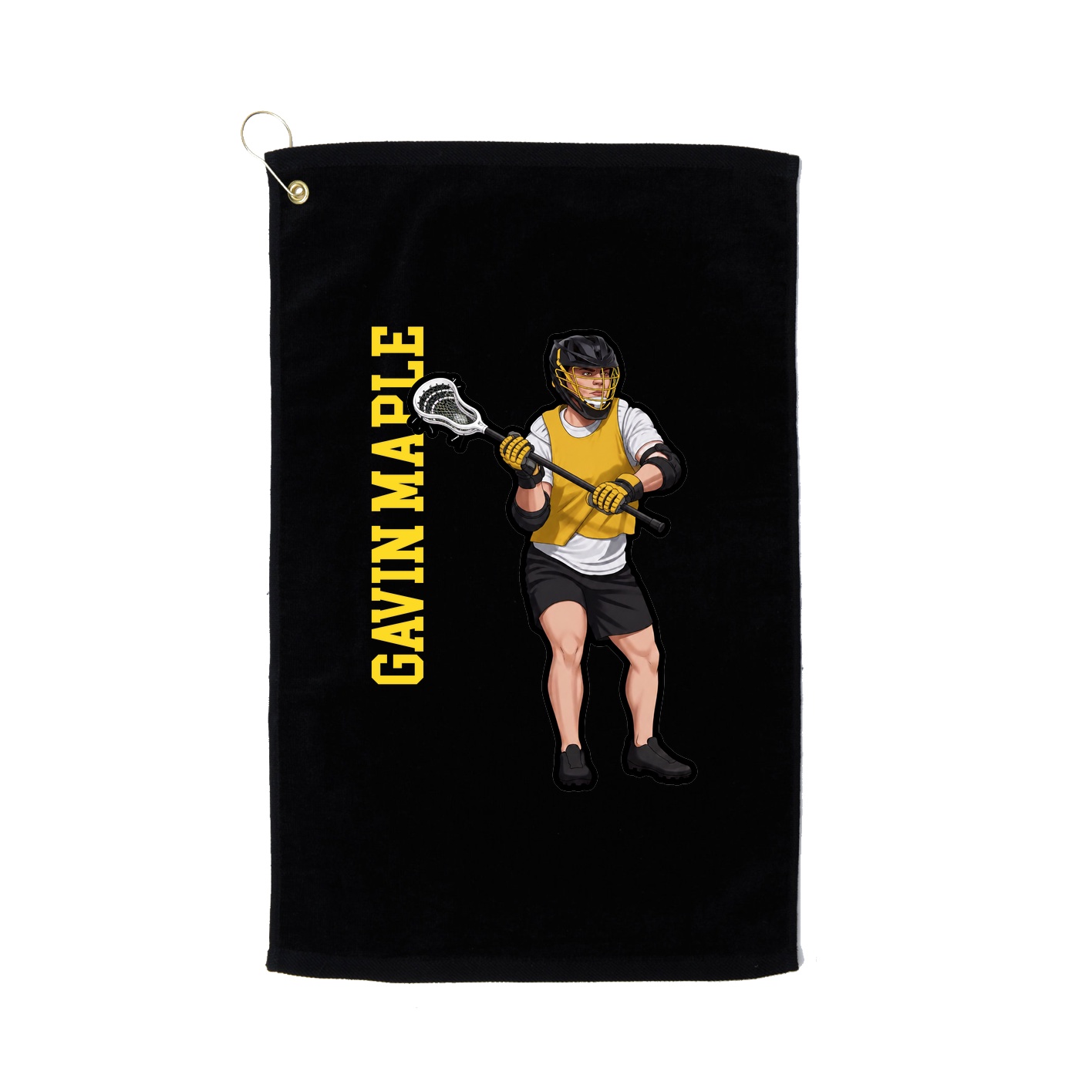 Golf Towel — Name Vertical in Black