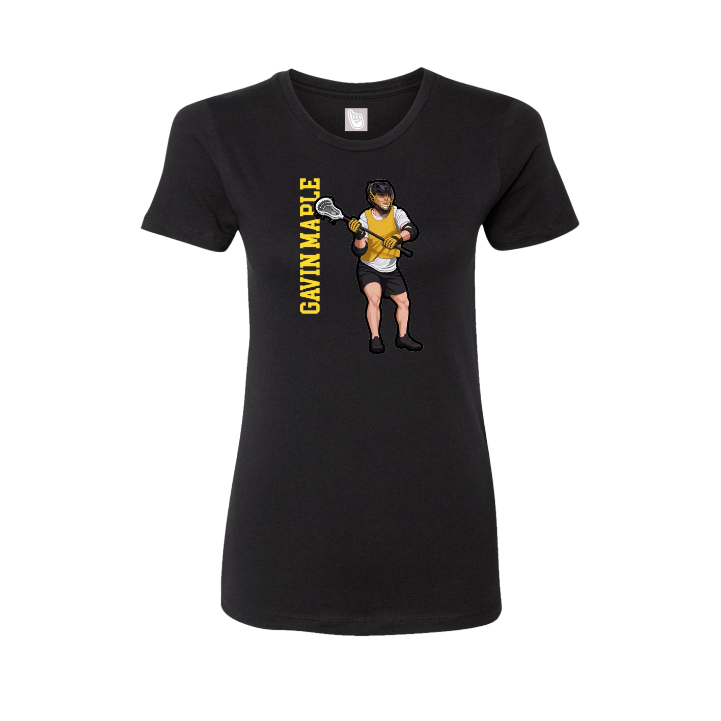 Fitted Women's Tee — Name Vertical in Black
