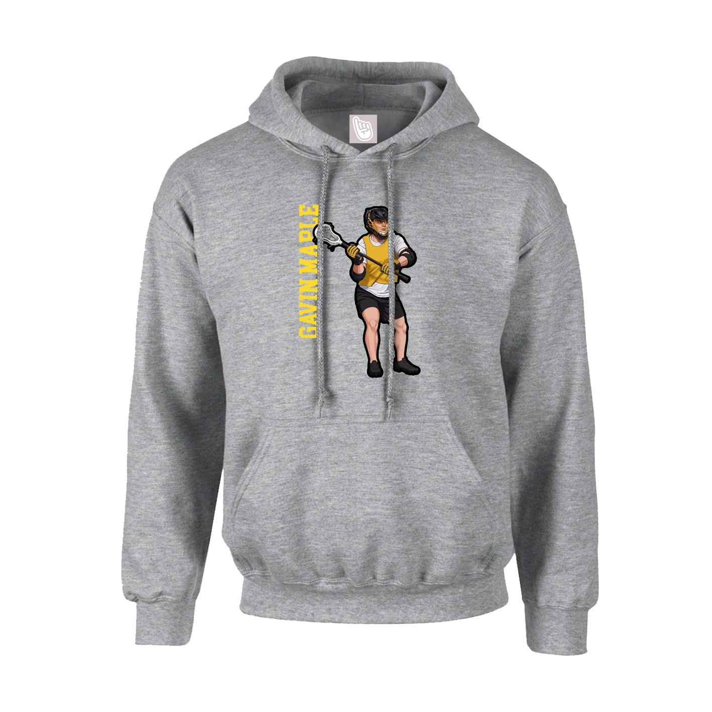 Hoodie — Name Vertical in Grey