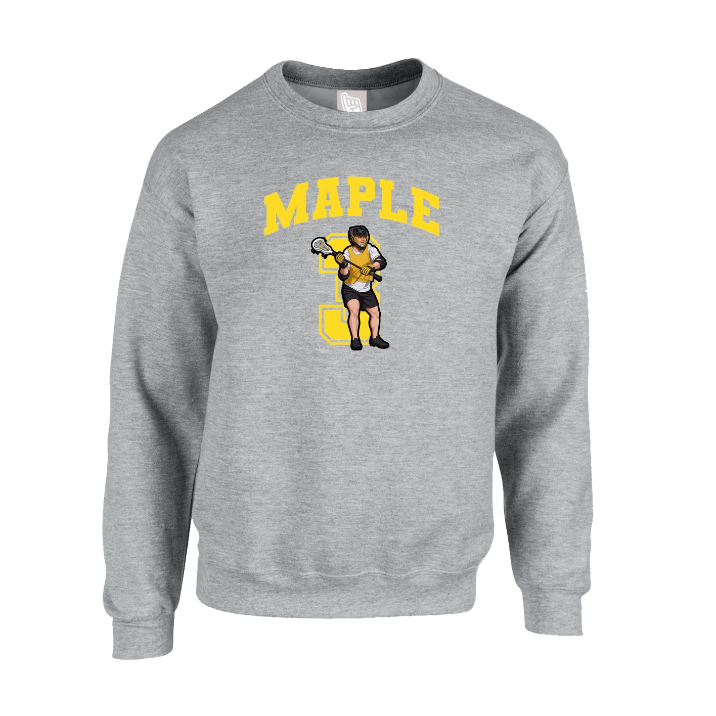 Fleece Crew — Number in Grey