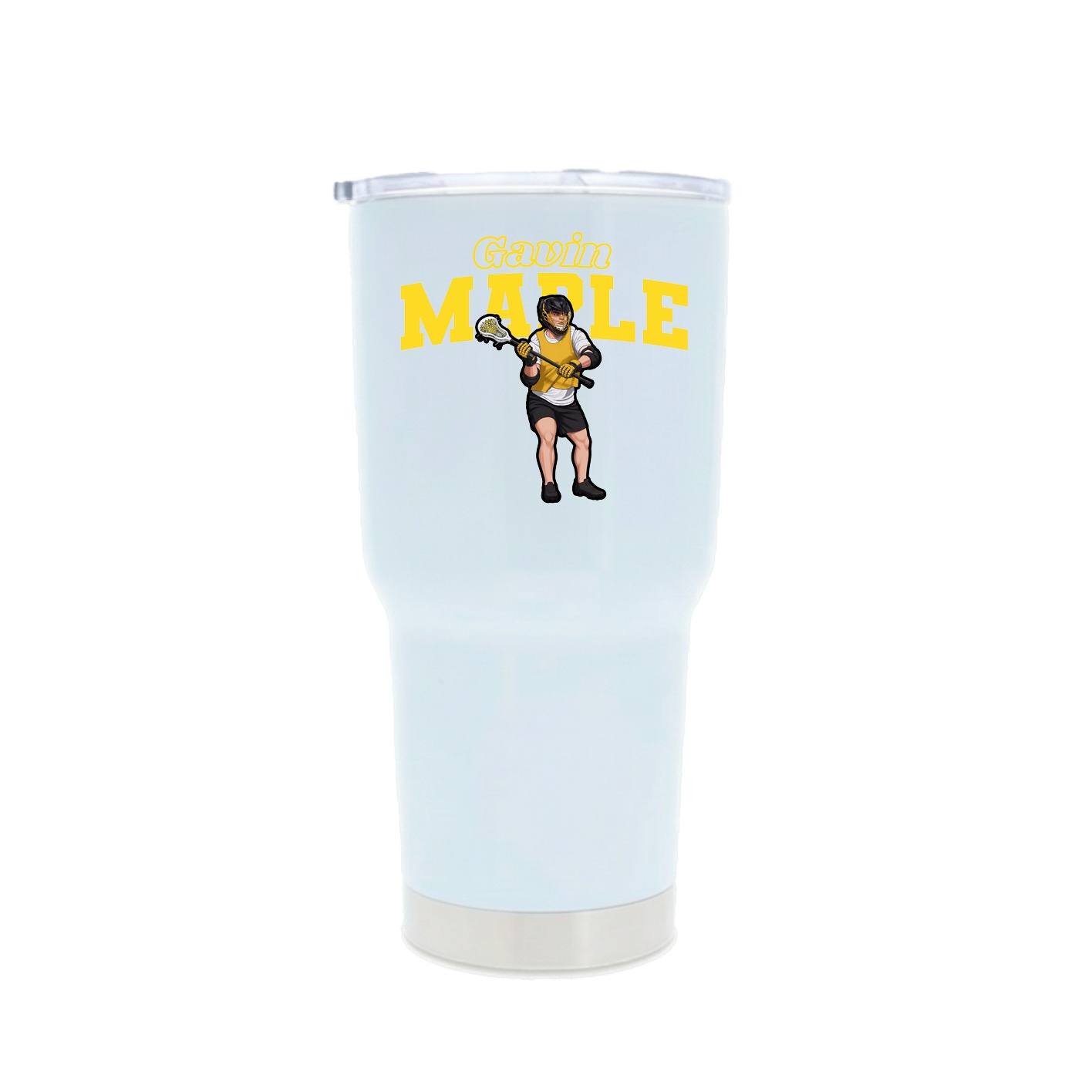 30oz Stainless Steel Tumbler — Name Arch in White