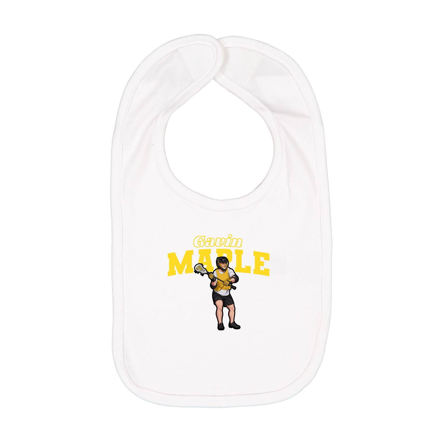 Infant Bib — Name Arch in White