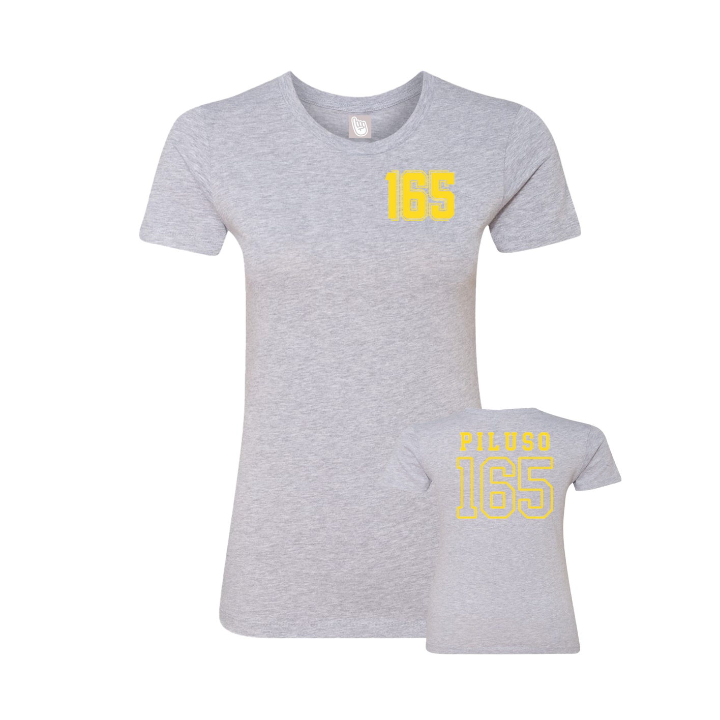Fitted Women's Tee — Chest Back in Grey