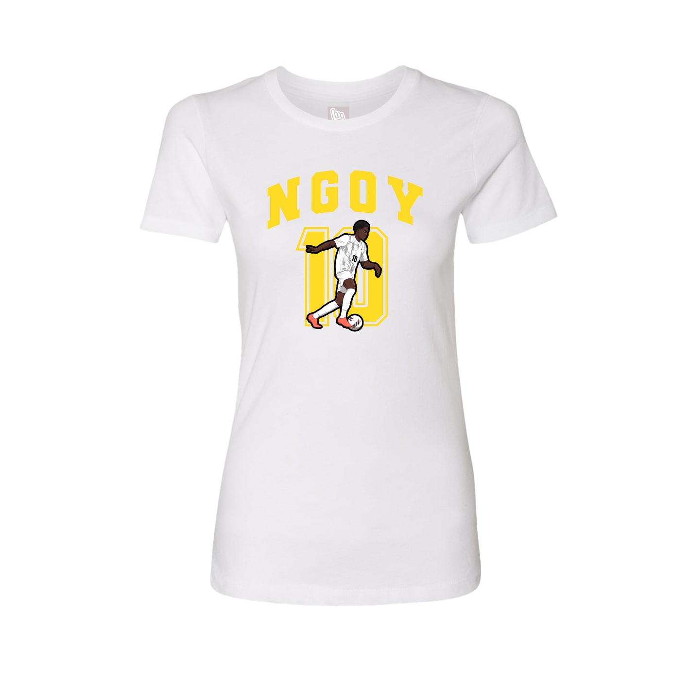 Fitted Women's Tee — Number in White