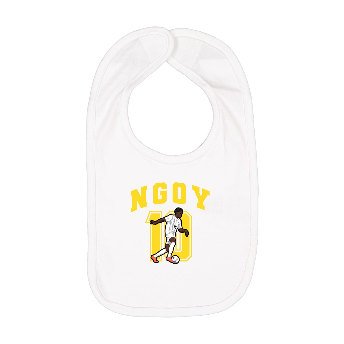 Infant Bib — Number in White