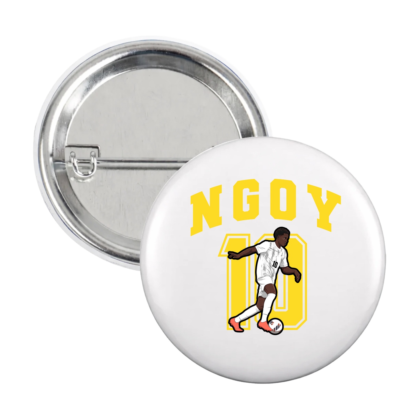 Game Day Button — Number in White