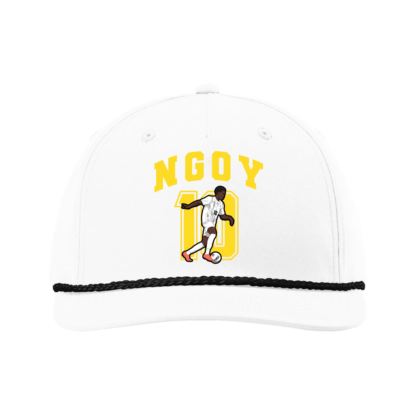 Five-Panel Classic Rope Cap — Number in White