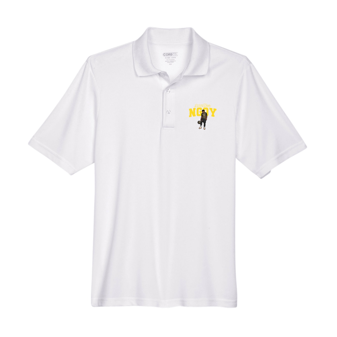 Performance Polo — Name Arch in White